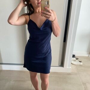 Beautiful navy satin mini dress